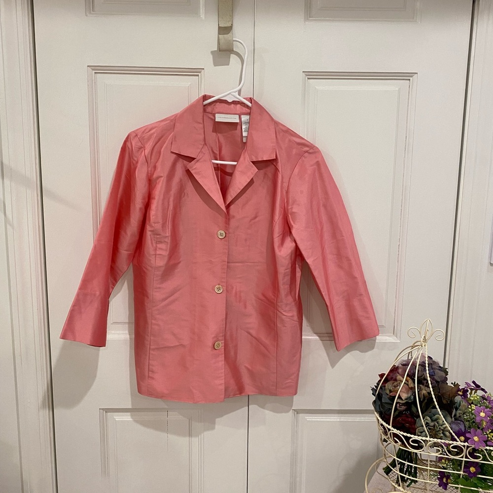 Pink jacket - silky mater. - medium size - women’s